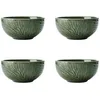 Image de Mikasa Jardin Ensemble de 4 bols à tremper, 4 bols à tremper pour les réceptions et les fêtes, bols de service en grès vert, 10cm - Emballage cadeau