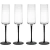Image de Mikasa Palermo Set de 4 flûtes à champagne en cristal, 250ml, verre à champagne avec pied noir - 100% cristal sans plomb - Emballage cadeau et lavable au lave-vaisselle