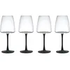 Image de Mikasa Palermo Verres à vin blanc en cristal, lot de 4, 400ml, Verres à vin blanc avec tiges noires - 100% cristal sans plomb - Emballage cadeau et lavable au lave-vaisselle