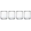 Image de Mikasa Sorrento Verres à pied en cristal strié avec bord doré et forme large, 380 ml, lot de 4 verres fins transparents sans plomb, design épuré pour les célébrations