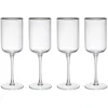Image de Mikasa Verres à Vin Rouge Sorrento, En Cristal Strié avec Bord Doré, 375 ml, Lot de 4 Verres Fins avec design Épuré pour tout types de Fêtes, Transparents sans Plomb