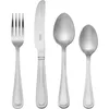 Image de Mikasa Portobello Ménagère 16 pièces en acier inoxydable, Couverts argentés pour 4 personnes comprenant 4 couteaux, 4 fourchettes, 4 cuillères à dessert et 4 cuillères à café