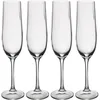 Image de Mikasa Treviso Verres à flûte en cristal, 190ml, lot de 4 sans plomb, flûtes à champagne avec effet ondulé pour les célébrations