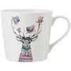Image de Mikasa x Tipperleyhill tasse en porcelaine, 380ml, tasse en porcelaine fine avec détails en or véritable, mug fantaisie pour le thé et le café avec impression de cerf, emballage cadeau