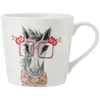 Image de Mikasa x Tipperleyhill tasse en porcelaine, 380ml, tasse en porcelaine fine avec détails en or véritable, mug fantaisie pour le thé et le café avec impression de cheval, emballage cadeau