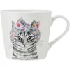 Image de Mikasa x Tipperleyhill tasse en porcelaine, 380ml, tasse en porcelaine fine avec détails en or véritable, mug fantaisie pour le thé et le café avec impression de chat, emballage cadeau