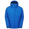 Image de Rab Microlight Alpine Doudoune à capuche pour homme, garnie de duvet 700, pour la randonnée et le ski, bleu maya, taille S