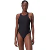Image de Speedo Maillot de Bain 1 Pièce à Col Haut uni, Fitness, Doux au Toucher, Maillot de Bain de Qualité Supérieure Maillot de Bain pour Femme, Anthracite, L