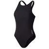 Image de Speedo Maillot de Bain 1 Pièce à Col Haut uni, Fitness, Doux au Toucher, Maillot de Bain de Qualité Supérieure Maillot de Bain pour Femme, Anthracite, XL
