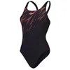 Image de Speedo Maillot de Bain Hyperboom Placement Muscleback | Séchage Rapide | Entraînement | Fitness | Résistant au Chlore Maillot de Bain pour Femme, Noir/Rouge sirène/Prune Dandy, 32