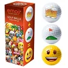 Image de Emoji Pack de 3 balles Unisexe Humoristiques pour Adulte (Bière/Golf/Visage Heureux) - Rouge