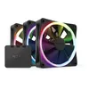 Image de NZXT F120 Ventilateur RGB - RF-R12TF-B1 - Personnalisation avancée de l'éclairage - Refroidissement silencieux - Pack Triple (contrôleur inclus) - Ventilateur 120 mm - Noir