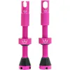 Image de Peaty's x Chris King MK2 Valve Tubeless Presta - Clé à Rayons Intégrée, Bouchon de Retrait du Noyau de Valve, Aluminium 7075, Compatible avec Insert, Accessoire Velo pour Pneu de Vélo - Rose 42 mm