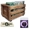 Image de Retro Musique Caisse de rangement en bois à roulettes pour 100 disques maximum