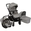 Image de Graco Near2Me Dlx Trio, Poussette, Siège Auto pour Bébé et Nacelle, Poussette Adaptée de L'Âge de la Naissance Jusqu'À Environ 4 Ans (Max 22 Kg), Assise Slide2Me Réglable en Hauteur, Gris, Ash