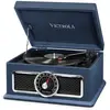 Image de Victrola Plaza Chaine Stéréo 4-in-1 Platine Vinyle Bluetooth en Cuir - Blue