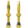Image de Peaty's Holeshot Fast Flow Valves tubeless - Design Anti-bouchage à Fort débit d’air, Montage Rapide des pneus, Aluminium 7075, Compatibles avec Les Inserts de Jante VTT, 42mm Or