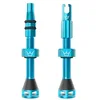 Image de Peaty's Holeshot Fast Flow Valves tubeless - Design Anti-bouchage à Fort débit d’air, Montage Rapide des pneus, Aluminium 7075, Compatibles avec Les Inserts de Jante VTT, 42mm Turquoise