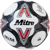 Image de Mitre Delta, solidité Durable, précision Accrue et Performances constantes Ballon De Foot pour Mixte Adulte, Blanc/Noir/Rouge Bib, 4