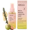 Image de Delhicious Rich Roots Après-shampoing sans rinçage 75 ml | Brume capillaire démêlante et anti-frisottis 5 en 1 aux huiles d'amla, d'argan et de romarin pour des cheveux plus doux et