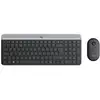 Image de Logitech Slim Combo M sans fil Kit souris + clavier avec clavier numérique belge, AZERTY graphite