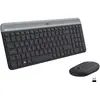 Image de Logitech Mk470 Slim Wireless Keyboard and Mouse Combo - Low Profile Compact Layout, Ultra Quiet Operation, 2.4 GHz USB Receiver with Plug and Play Connectivity, Long Battery Life Graphite