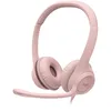 Image de Logitech H390 Casque Filaire pour PC/Ordinateur Portable, Casque Stéréo avec Microphone Antibruit, USB-A, Commandes en Ligne, Compatible avec Chromebook - Rose