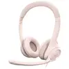 Image de Logitech H390 Micro-casque supra-auriculaire filaire Stereo rose Suppression du bruit du microphone micro-casque, volume réglable, mise en sourdine du