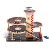 Image de Hape Garage Voiture Enfant 3 ans et plus - Parking en Bois avec Voitures, Hélicoptère, Station Service, Circuit, Toboggan, 4 Niveaux de Stationnement et Ascenseur - Jouet Garage Voiture Solide