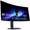 Image de Alienware 34 Écran PC Gaming - AW3425DW, WQHD (3440x1440), 21:9 1800R Incurvé, 240Hz, QD OLED, 0.03ms, Compatible NVIDIA G-Sync, AMD FreeSync Premium Pro, HDR True Black 400, USB-C, Garantie 3 Ans