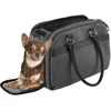 Image de Flamingo Sac de Transport Chat   Chien Justine Gris foncé   44×23×32 cm   Textile + Mousse   Ouvertures AV & Haut   Fond Amovible   Ventilation Enroulable   Pieds   bandoulière   Poche