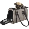 Image de Flamingo Sac de Transport Chat   Chien Tatjana Brun   37×24×31 cm   Textile + Mousse   Ouvertures AV/Haut/arrière   Fond Amovible   Ventilation   Pieds   bandoulière   Sangle sécurité