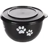 Image de gamelle pour Chien - Kena Noir et Argent avec Couvercle - Taille S - INOX - croquettes Chien - 600 ML