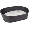 Image de Flamingo Panier pour Chien Xepp Ovale Gris foncé + Coussin Gris Clair - 56x40x19cm - Lavable - Coussin Amovible