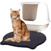 Image de Flamingo Tapis pour bac à litière Matz Noir - 50x40cm - Double couche - Avec fond imperméable - Facile à nettoyer