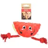 Image de Flamingo Jouet pour Chien Bubto Pastèque Rouge avec Corde - 17x10x20cm - avec couineur