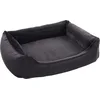 Image de Flamingo Panier pour chien Esmo rectangle avec fermeture éclair noir - 100x80x25cm - Coussin et housse amovible - Lavable - Fond antidérapant