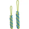 Image de Flamingo Jouet Chien   Tofla Bâton & Corde Tressés Bleu & Jaune   S 38×5×5 cm   Nylon tissé & TPE   Flotte   Poignée