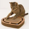 Image de griffoir pour Chat - Jouet griffoir Poro coeur Beige Brun 42,5x33,5x5,5 cm - Carton Recyclable - avec Herbe à Chat - Balle avec Clochette - Jouet Chat