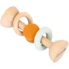 Image de Trixie Hochet en bois et silicone   Mr. Fox | Jouet sensoriel et anneau de dentition pour bébé | Jouet de développement sûr et durable pour bébés