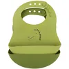 Image de Trixie Mr. Dino Lot de 2 bavoirs réglables en silicone pour bébé avec poche récupérateur de nourriture - Doux, imperméable et facile à nettoyer - Alimentation sans désordre pour bébés et tout-petits