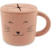 Image de Tasse à goûter en silicone Mrs Cat, Rose