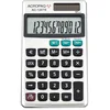 Image de ACROPAQ - Calculatrice de Poche - Écran LCD 12 Chiffres, Double Alimentation, Mémoire, Extraction de Racine carrée, Convertisseur de devises, Fonction de contrôle et calcul de pourcentage - Gris