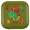 Image de Trixie Boîte à goûter avec clips, 100 % polypropylène, fermeture anti-fuite, insert intérieur amovible, passe au lave-vaisselle, 13 x 13 x 7 cm, à partir de 3 ans (Fireman Mr. Dino)