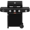 Image de Barbecook Siesta 310 Graphite barbecue à gaz avec table d'appoint fixe, 3 brûleurs et brûleur latéral, grilles en fonte émaillée, 124x56x118cm