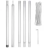 Image de Perel Kit de Fixation avec mât, Corde et piquets, métal, diamètre 25 mm, Hauteur 250 cm