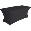 Image de Perel Housse de Table Extensible Blanche 180 x 75 x 74 cm pour Tables rectangulaires Housse élastique avec Poches pour Pieds Lavable Ajustement serré pour Mariage fête événement Salon
