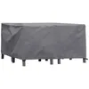 Image de Perel Housse pour mobilier de jardin 200 x 150 x 75 cm, imperméable et résistante aux UV, couverture toute saison en gris pour ensembles rectangulaires moyens