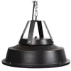 Image de Perel Chauffage de terrasse suspendu, 1500 W, carbone, à suspendre, avec chaîne de suspension, 1 niveau de chauffe, protection contre les jets d'eau, design rétro, métal, noir