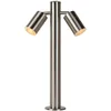 Image de LUCIDE ARNE-LED - Borne extérieur - Ø 6,3 cm - LED - GU10-2x5W 2700K - IP44 - Chrome Dépoli